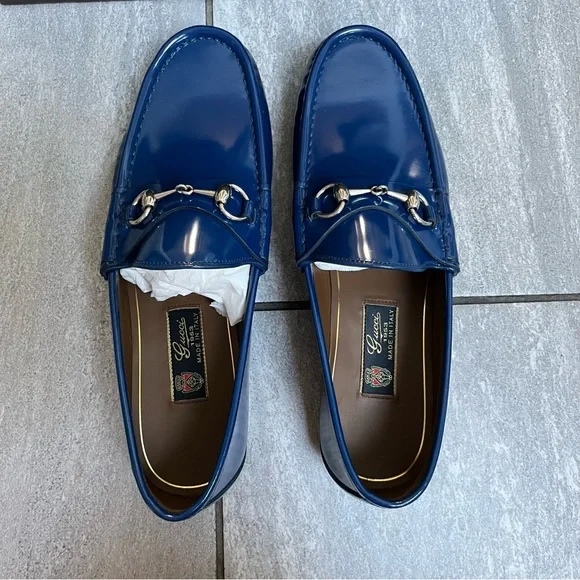 Gucci 1953 Special Edition Horsebit Royale Blue Smooth Leather Loafers MEN’S 8.5 - Picture 4 of 11